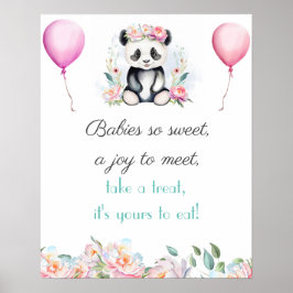 Poster Baby Panda Peonies Selgle Baby Dessert