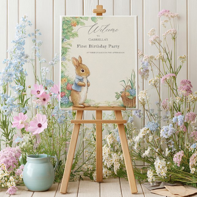 Poster Baby Peter Rabbit Garden Conselho de boas-vindas (Criador carregado)