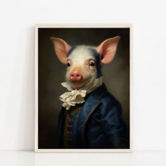 Poster Baby Pig Vintage Portrait, Victorian Animal Portra