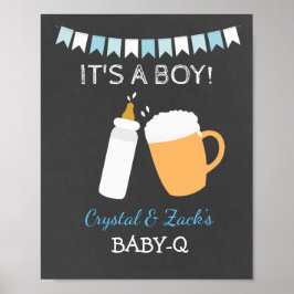 Póster BABY-Q Beer Baby está Brewing 8x10 Sinal
