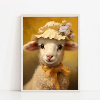 Poster Baby Sheep Vintage Portrait, Victorian Animal Port
