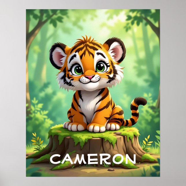 Poster Baby Tiger | Arte de Enfermeiro de Crianças Bonita (Frente)