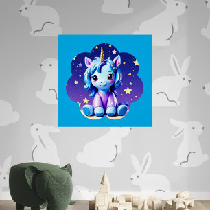 Póster Baby Unicorn in PJ's Glossy Poster