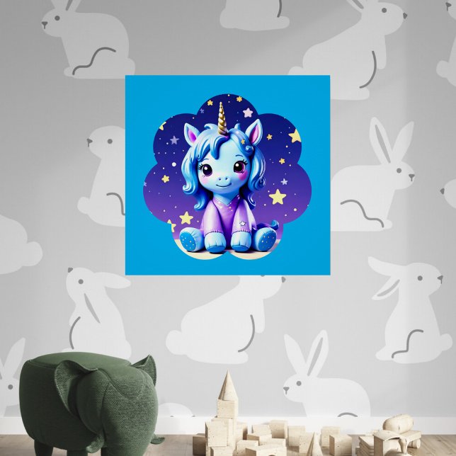 Póster Baby Unicorn in PJ's Glossy Poster (Criador carregado)