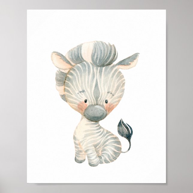 Poster Baby Zebra Nursery Wall Art (Frente)