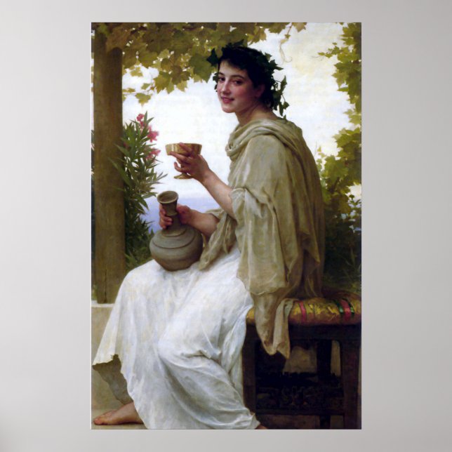 Poster Bacante por William-Adolphe Bouguereau (Frente)