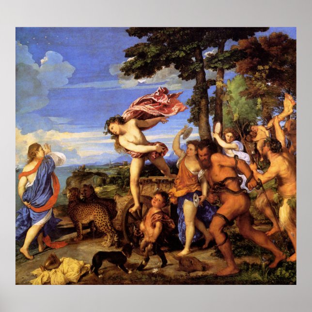 Póster Bacchus e Ariadne por Titian (Frente)