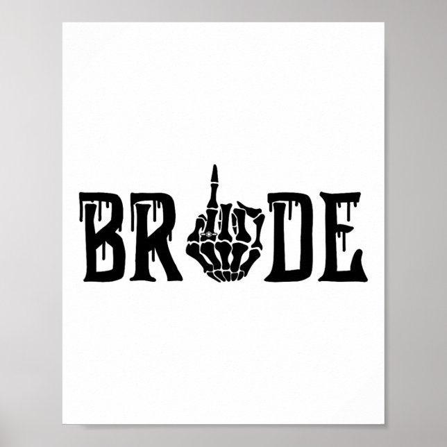 Poster Bachel de Casamento de Dia das Bruxas do Esqueleto (Frente)