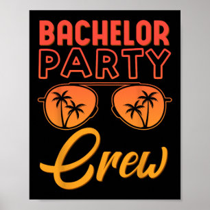 Poster Bachelor Party Crew Festa de casamento Melhor Amig