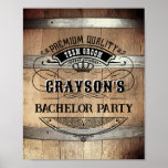 Poster Bachelor Rustic Whiskey<br><div class="desc">Design de cano de uísque russo com tipografia ocidental ousada. Personalize esta design com seu próprio texto. Personalize ainda mais este design selecionando o link "personalizar mais",  se desejar.</div>