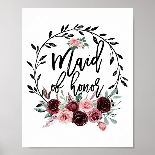 Poster Bachelorette de Casamento da Madrinha de casamento (Frente)
