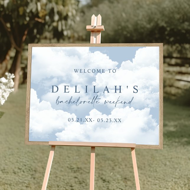 Poster Bachelorette Light Blue "On Cloud Nine" (Criador carregado)