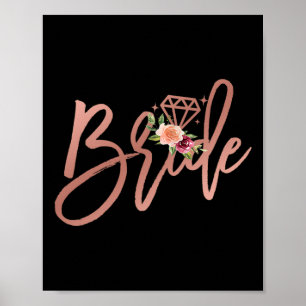 Poster Bachelorette Noiva Chá de casamento de noiva Flor