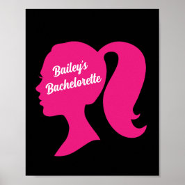 Poster Bachelorette Rosa e Preta do Partido