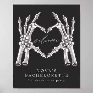 Poster Bachelorette Skeleton Heart Hands