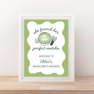 Poster Bachelorette Verde de Matcha Perfeita Bem-vinda