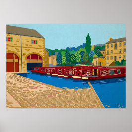 Poster Bacia do Canal de Sowerby Bridge Arte no Estilo Ma
