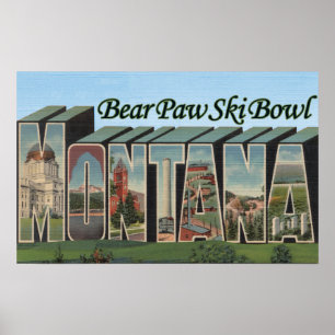 Poster Bacia do esqui da pata de urso, Montana - grandes