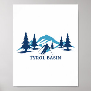 Poster Bacia do Tirol Resort de Esqui Wisconsin Esqui Esq