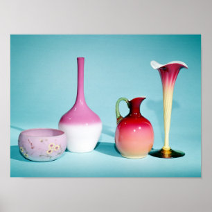Poster Bacia, vasos e jarro, final do século XIX