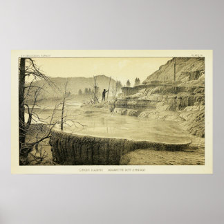 Poster Bacias Inferiores. Mammoth Hot Springs.(1883)