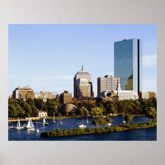 Poster Back Bay Skyline do rio Charles, Boston (Frente)