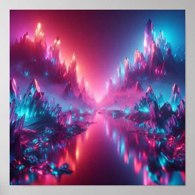 Poster Back to School Futuristic Crystal Glow (Frente)