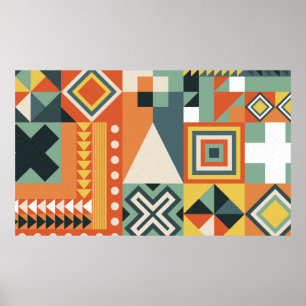 Poster Background collected from geometric shapes in a si