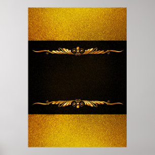 Poster Background image gold frame floral