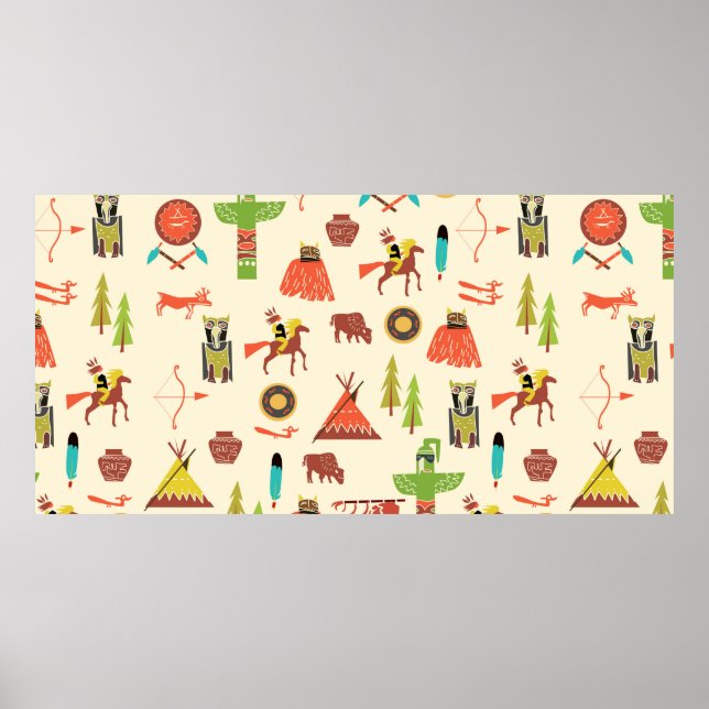 Poster background with American Indians (Frente)