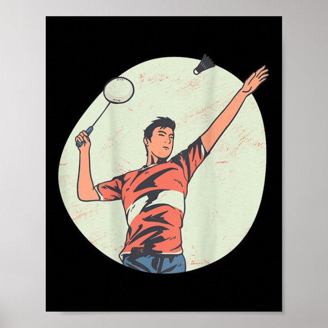 Poster Backprint Badminton And Shuttle  (Frente)