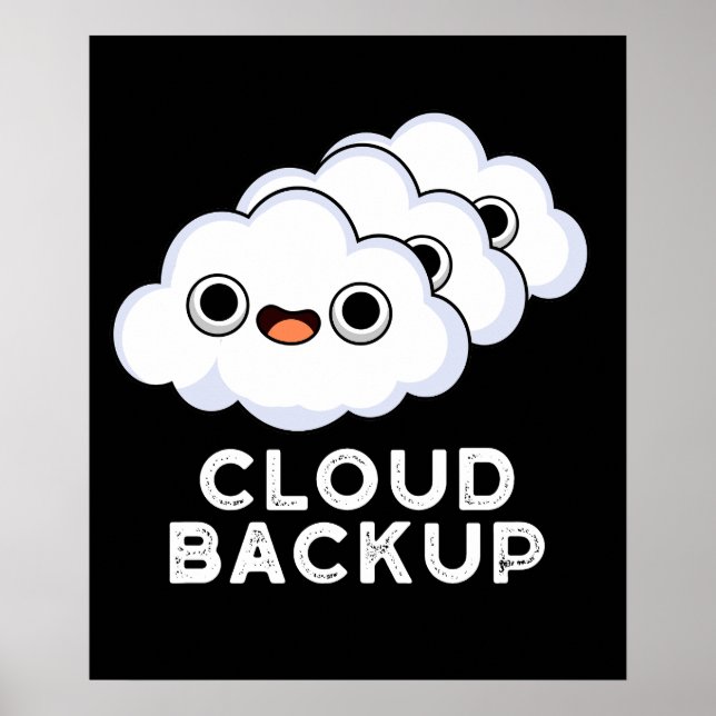 Poster Backup em nuvem Engraçado Computador Meteorológico (Frente)