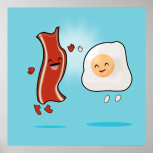 Póster Bacon ama Ovos