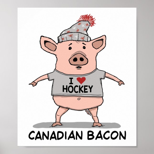 Poster Bacon canadense engraçado e bonito (Frente)