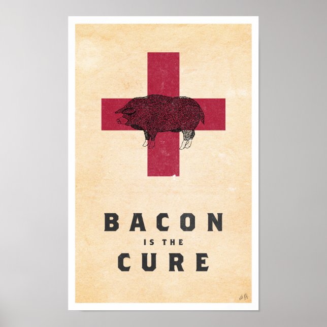 Póster Bacon é a Cura (Frente)
