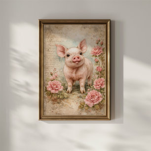Poster Bacorinho Vintage Fofo