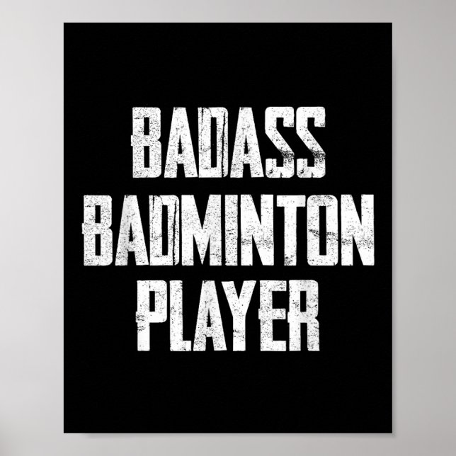 Poster Bad Badminton Player Bold Typography Statement  (Frente)