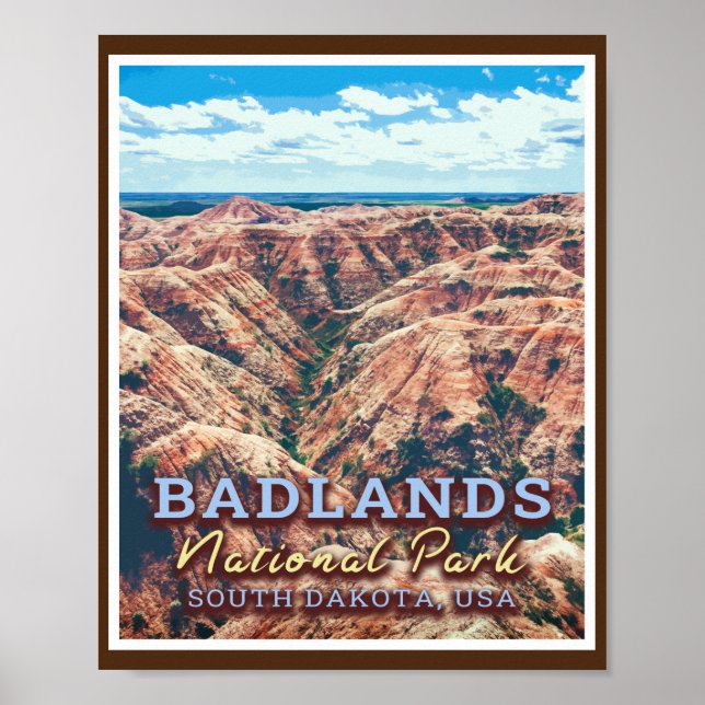 POSTER BADLANDS NATIONAL PARK - SUL DAKOTA EUA (Frente)