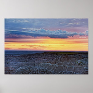 Poster Badlands Sunset, Dakota do Sul