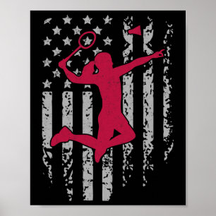 Poster Badminton American Flag Patriotic Segundo grau Spo