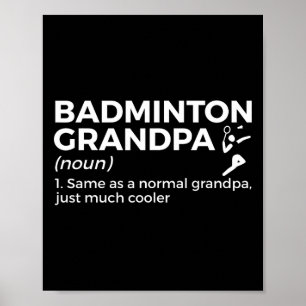 Poster Badminton Avô Definição Engraçado Badminton Playe
