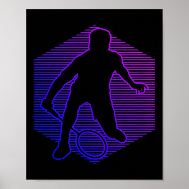 Poster Badminton Badminton Player Men Women Shuttle  (Frente)