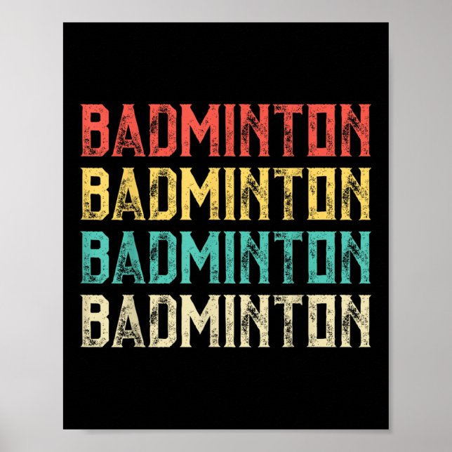 Poster Badminton, Badminton Retro Vintage (Frente)