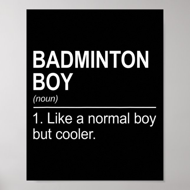 Poster Badminton Boy Noun Definition Shuttle Badminton Pl (Frente)