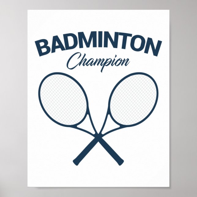 Poster Badminton Champion I Racket I Shuttle I Badminton (Frente)