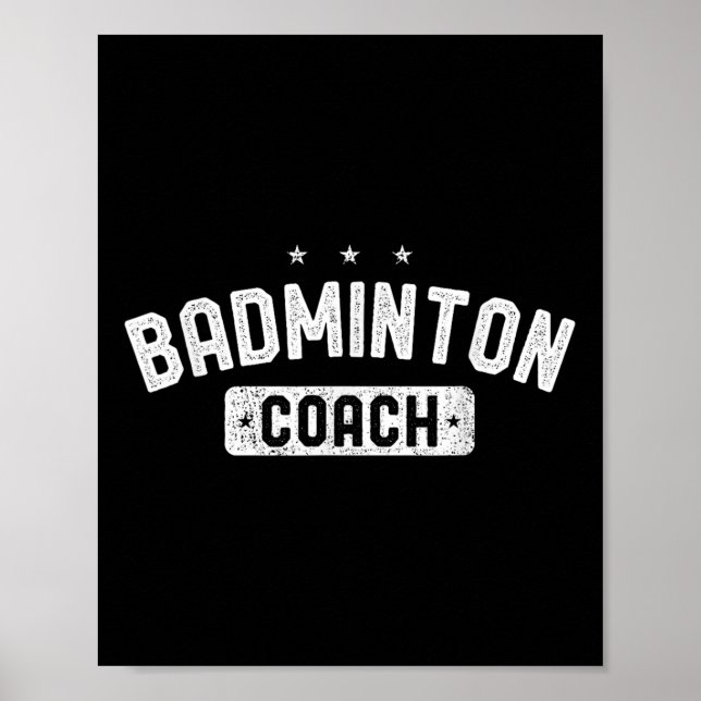 Poster Badminton Coach Vintage Badminton  (Frente)