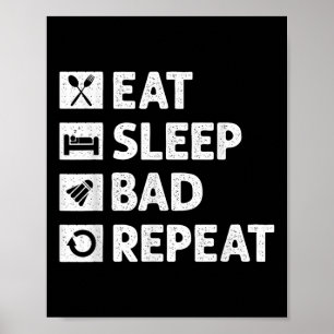 Poster Badminton coma o sono Repetir nojento