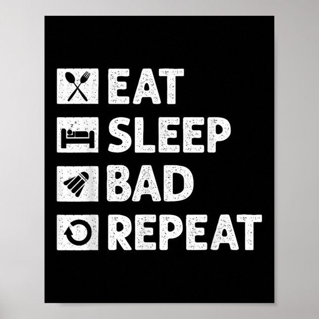 Poster Badminton coma o sono Repetir nojento (Frente)