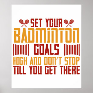 Poster Badminton - Defina seus objetivos de Badminton bem