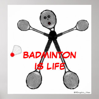 Póster Badminton é a vida